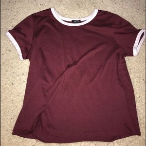 Maroon Ringer Tee